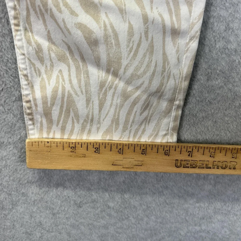 Hudson Holly Straight Jean Womens 24x30 Beige White Animal Print High Rise Denim - Picture 7 of 10